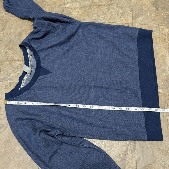 Adventura Medium Blue Organic Cotton Scoop Neck Pullover Sweater - Picture 10 of 10